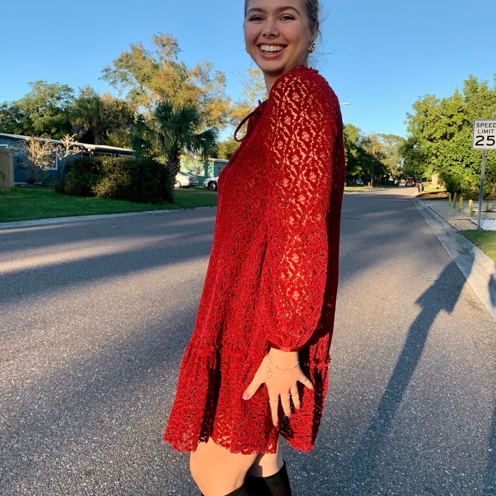 free people xs lace mini dress